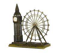 Housoutil Modelo de Aleación de Zinc del Reloj Icónico de Londres y London Eye en Dorado, Decoración Versátil y Souvenir Hogar o Gabinete Diseño Realista y Minimalista