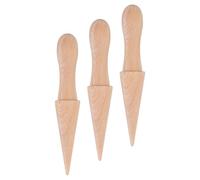 Housoutil Molde Cónico para Conos de Helado de Madera de Haya 3 Piezas, Rodillo para Hacer Conos de Waffle Antiadherente, Herramienta Multifuncional para Repostería y Postres Caseros