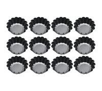 Housoutil Moldes para Hornear Tartaletas y Cupcakes 12 Piezas de Hierro Resistente Alta Temperatura para Pasteles y Pudines Utensilios de Cocina para Repostería Casera