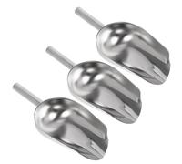 Housoutil Pala para Hielo de Acero Inoxidable 3 Piezas (27x11,5 Cm) Multifuncional para Granos, Harina y Cubitos de Hielo, Adecuado para Bares, Fiestas y Uso Doméstico