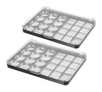 Housoutil Paleta de Sombras de Ojos Magnética Vacía, 2 Piezas, Diseño Delgado en Plata, para Bolso y Bolsa de Maquillaje, Organizador Versátil