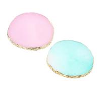 Housoutil Paleta para Mezclar Colores de Manicura en Resina 2 Piezas Verde y Morado Borde Dorado Herramienta Profesional para Arte de Uñas Bandeja para Esmaltes y Decoración de Uñas