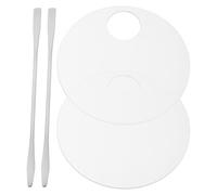 Housoutil Paletas de Maquillaje Acrílicas para Base y Mezcla de Colores, Juego de 2 Unidades, Tamaño Redondo, Portátil para Maquillaje Profesional y Uso en Viaje