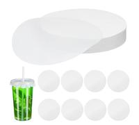 Housoutil Papel Desechable Antiderrame para Vasos de Leche y Jugo, Película de Sellado Redonda, Material de Pulpa de Madera, 500 Hojas para Uso en Casa o Tienda de Postres