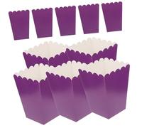 Housoutil Paquete de 50 Cajas de Papel para Palomitas de Maíz, Color Morado, Resistentes Grasa, para Fiestas y Envíos a Familiares
