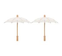 Housoutil Paraguas Vintage de Encaje Blanco Roto para Novia, 2 Sombrillas Decorativas Mango Cómodo para Fotografía en Ceremonias y Recepciones