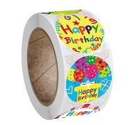 Housoutil Pegatinas Creativas de Cumpleaños 500 Etiquetas Adhesivas de Cobre para Envolver Regalos, Fáciles de Despegar y Pegar Firmemente en Fiestas y Festivales
