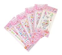 Housoutil Pegatinas de Gemas Acrílicas para Niños, 6 Hojas de Joyas Faciales y Corporales Temporales, Fáciles de Quitar, Ideales para Fiesta de Halloween