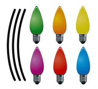 Housoutil Pegatinas Magnéticas Decorativas de Bombilla 3D Reflectantes para Coche Set de 9 Piezas 6 Bombillas Grandes 3 Líneas Imanes Resistentes para Exterior Decoración Navideña para