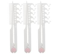 Housoutil Peine Alisador Plegable de 3 Piezas en Forma de V Antiestático para Viaje Resistente al Calor Pequeño y Portátil para Cuidado del Cabello Diario Bolso y Extensiones Color