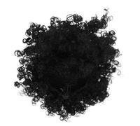 Housoutil Peluca Afro Rizada Corta para Mujer Negra Cabello Sintético de Fibra Resistente Flequillo con Rizos Pequeños y Volumen Adecuado para Cosplay y Fiestas Temáticas