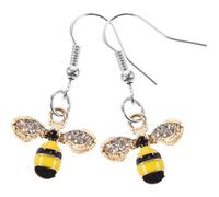 Housoutil Pendientes De Abejas 1 Par De Pendientes De Abejas Encantadoras Arete De Abejas De Rehinestona De Aleación Para Mujeres