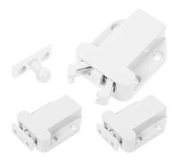 Housoutil Pestillo de Empuje para Puerta de Armario Invisible, Cierre Automático Resorte, 3 Piezas, Color Blanco, Dispositivo de Liberación Táctil para Cocina, Baño y Muebles