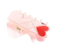 Housoutil Pinza de Garra Grande Cabello en Acrílico Rosa con Forma de Corazón Accesorio para Mujer Día de San Valentín Clip Resistente para Uso Diario y Eventos Obsequios
