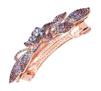 Housoutil Pinza De Pelo De Diamantes De Imitación Gemas Para El Cabello Para Mujeres Pasador De Pelo Decorativo Pinzas Para El Cabello De La Novia Tiara Perder Boda Púrpura Metal Accesorios