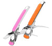 Housoutil Pinzas de Acero Inoxidable para Sacar Bandejas y Platos Calientes, 2 Piezas Protección Térmica y Agarre Seguro, Ideales para Hostelería y Hogar