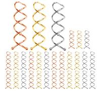 Housoutil Pinzas Espirales para Moño 30 Unidades 10 Doradas 10 Plateadas 10 Rosa Dorado Horquillas para Moños de Mujer y Niña Accesorio para Peinar Cabello Herramienta para Moldear