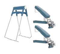 Housoutil Pinzas para Cuencos y Sartenes de Acero Inoxidable 3 Piezas Mango Antideslizante Azul, sin Deformación y Mejor Agarre para Cocina Segura