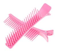 Housoutil Pinzas Pelo Pequeñas y Ligeras de Abs en Color Rosa, 2 Piezas Portátiles para Peinar y Cortar Cabello en Hogar y Peluquería Profesional