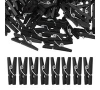 Housoutil Pinzas Ropa Negras de Madera Mini 100 Unidades 2,5 Cm para Exhibiciones y Manualidades Creativas