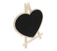 Housoutil Pizarra de Madera Base en Forma de Corazón para Escribir Mensajes y Decorar Mesa, Tablero Vertical Negro Adecuado Hogar