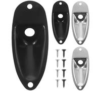 Housoutil Placas Metálicas y Superficie Lisa Juego de 4 con Tornillos, Diseño Moderno para Mejorar la Salida de Sonido de Conector para Guitarra Eléctrica