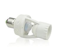 Housoutil Portalámparas Material PC Pbt y Cobre Brillo Ambiental Ajustable E27 Sensor de Movimiento Infrarrojo para Bombillas Led para Lámparas de Pasillo y Calle