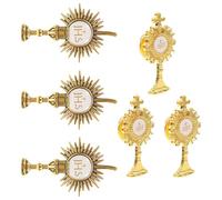 Housoutil Prendedores de Solapa Religiosos Diseño de Cruz 6 Piezas para Decoración de Altar y Regalos de Comunión en Aleación de Zinc