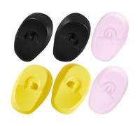 Housoutil Protectores de Oídos para Teñir el Cabello 3 Pares de Orejeras de Silicona en Negro Amarillo y Violeta Cubre Orejas Anti-Tinte y Protección Calor Uso Práctico para Peluquería