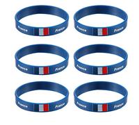 Housoutil Pulsera Deportiva de Silicona Bandera de Francia, 12 Unidades Talla Única, Pulseras de País para Partidos de Fútbol y Eventos Deportivos al Aire Libre