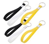 Housoutil Pulsera para Llaves de Silicona Extensión, Cordón de Muñeca Ajustable, Set de 6 Piezas en Colores Variados, Accesorio Ligero y Funcional para Color Aleatorio Estilo Aleatorio