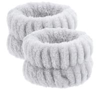 Housoutil Pulseras Elásticas de Franela Paquete de 2 Piezas para Lavado Facial que Protege la Muñeca y Muñequera Cómoda Redondas y Ligeras para Uso Diario