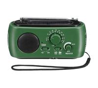 Housoutil Radio Solar De Emergencia con Manivela, Radio De Emergencia Portátil Solar con Manivela con Linterna LED Y Cargador USB, Multifunción Grabadora para Camping Y Supervivencia
