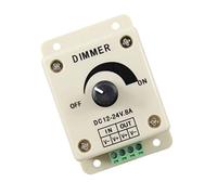 Housoutil Regulador De Intensidad Led Manual Pwm De 12v 8a Perilla Giratoria Para Muro, Controlador De Brillo De Panel, Compatible Luces Led, Ahorro De Energía Iluminación