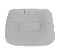Housoutil Reposapiés Cojín Ergonómico Fácil de Inflar y Desinflar Inflable de Viaje en PVC Flocado Azul para Reducir Riesgo en Aviones y Oficinas