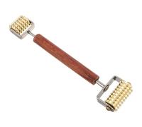 Housoutil Rodillo Masajeador Facial Multifuncional Doble Cabezal Dispositivo Lifting en Forma de V Mango de Madera para Cuidado Piel Portátil para Uso en Casa y Viaje Herramienta de