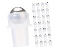Housoutil Roll-On para Aceites Esenciales Recargable Transparente 16 Dientes con Aplicador de Bolita de Plástico PE 30 Piezas Frascos Vacíos para Perfumes y Aceites Labiales Adecuado para