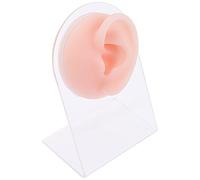 Housoutil Silicone Ear Model For Ear Studs Display Piercing Practice Realistic Acrylic Base For Jewelry Training And Retail