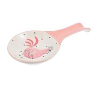 Housoutil Soporte de Cerámica para Cucharas Rosa, Portacucharas Práctico y Decorativo para Cocina, Estante para Utensilios, Reposacucharas Adecuado para Uso en Restaurante y Hogar