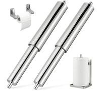 Housoutil Soporte de papel higiénico con resorte, 2 unidades, soporte universal para rollos de papel higiénico de acero inoxidable, soporte de papel de repuesto, husillo de pañuelos