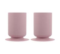 Housoutil Soporte Organizador de Pinceles de Maquillaje de Silicona Ventosa Antideslizante, Color Rosa Pastel, 2 Unidades, para Baño y Escritorio, Accesorio Práctico para Ordenar Pinceles