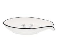 Housoutil Soporte para Cuchara de Cerámica Borde Negro Reposacucharas Compacto y Reutilizable para Utensilios de Cocina Adecuado para Mantener Limpia la Encimera Hogar y Restaurante