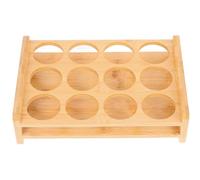 Housoutil Soporte para Vasos de de Bambú 12 Agujeros 5Cm Organizador de Vasos para Licor y Tequila Estante Mediano con 3 y 4 Columnas Adecuado para Fiestas y Eventos Sociales