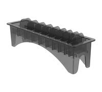 Housoutil Soporte Plástico para Peines de Máquina Cortapelos, Caja Negra para 10 Peines Guía, Organizador Funcional para Peluquería y Uso Doméstico