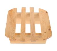 Housoutil Taburete de Madera Beige para Sauna y Salones de Belleza, Diseño Cómodo y Ligero Que Alivia la Fatiga, Reposapiés Redondo Adecuado para Baños