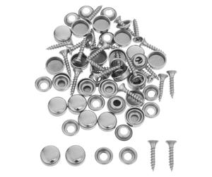 Housoutil Tapas de Espejo de Acero Inoxidable 304 de 14mm con Tornillos Autorroscantes y Diseño de Ocultación Completa para Decoración Interior y Muebles