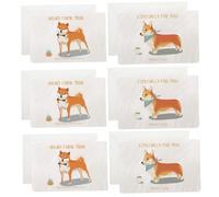Housoutil Tarjetas de Felicitación Hechas a Mano 6 Pcs Diseño de Shiba Inu y Corgi Estampado en Bronce Tamaño Estándar para Cumpleaños San Valentín y Agradecimiento
