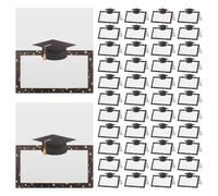 Housoutil Tarjetas de Mesa para Graduación Forma de Birrete Blancas 100 Piezas para Escribir o Imprimir Decoración y Organización de Asientos Fiestas y Eventos de Graduados