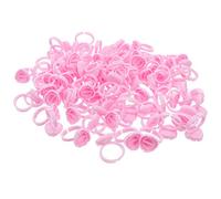 Housoutil Taza De Anillo 100 Piezas Anillo De Pestañas Titular De Pestañas Copas De Anillo Anillos Anillo De Pegamento Para Extensiones De Pestañas Envase Pigmento El Plastico Rosa