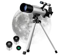 Housoutil Telescopio Refractor Astronómico para Principiantes con Trípode Ajustable, Sistema de Observación de Alta Definición para Observación Nocturna y Avistamiento de Aves